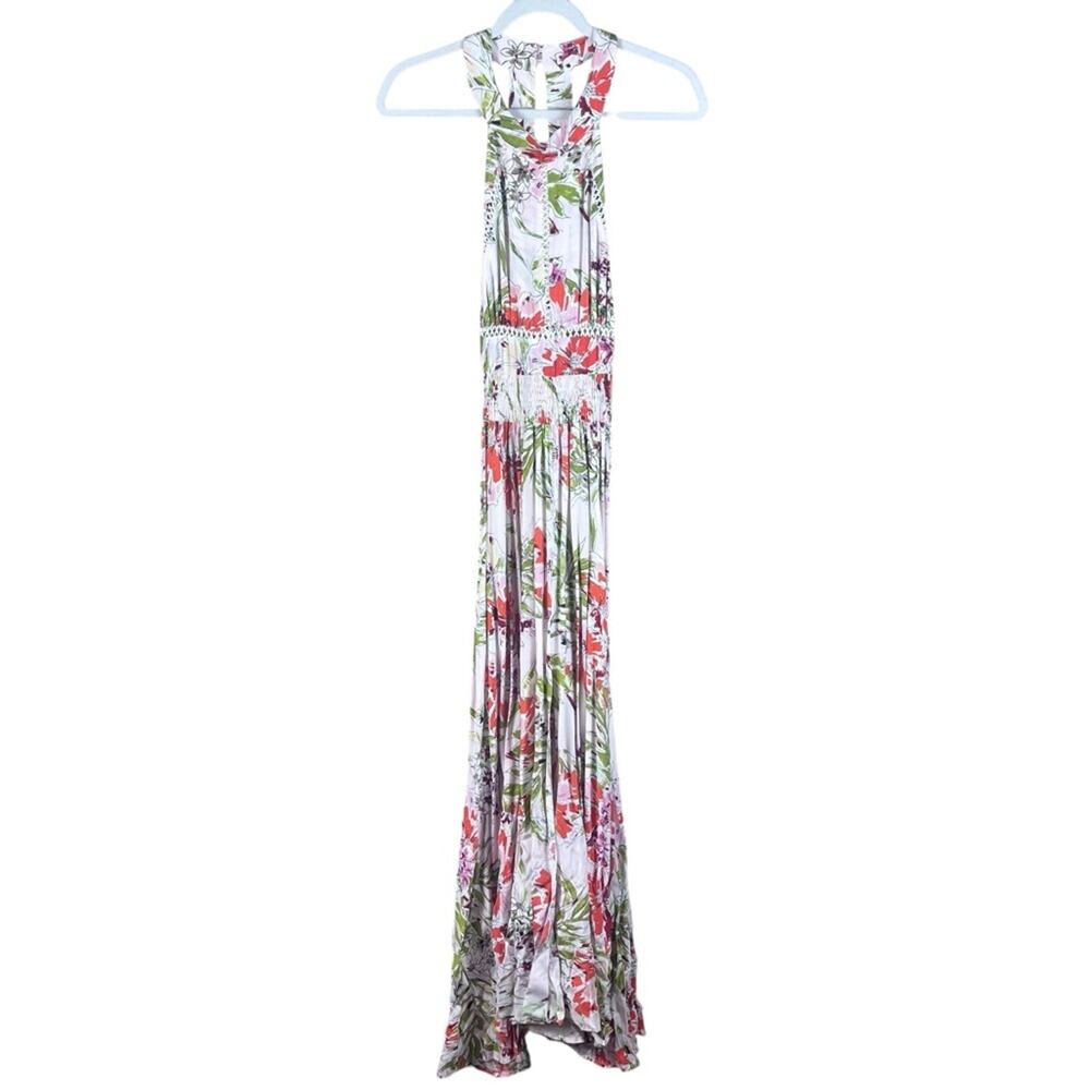 Abel the Label NWT Floral Maxi Dress Small Asymmetrical Tropical Anthropologie - Picture 3 of 14